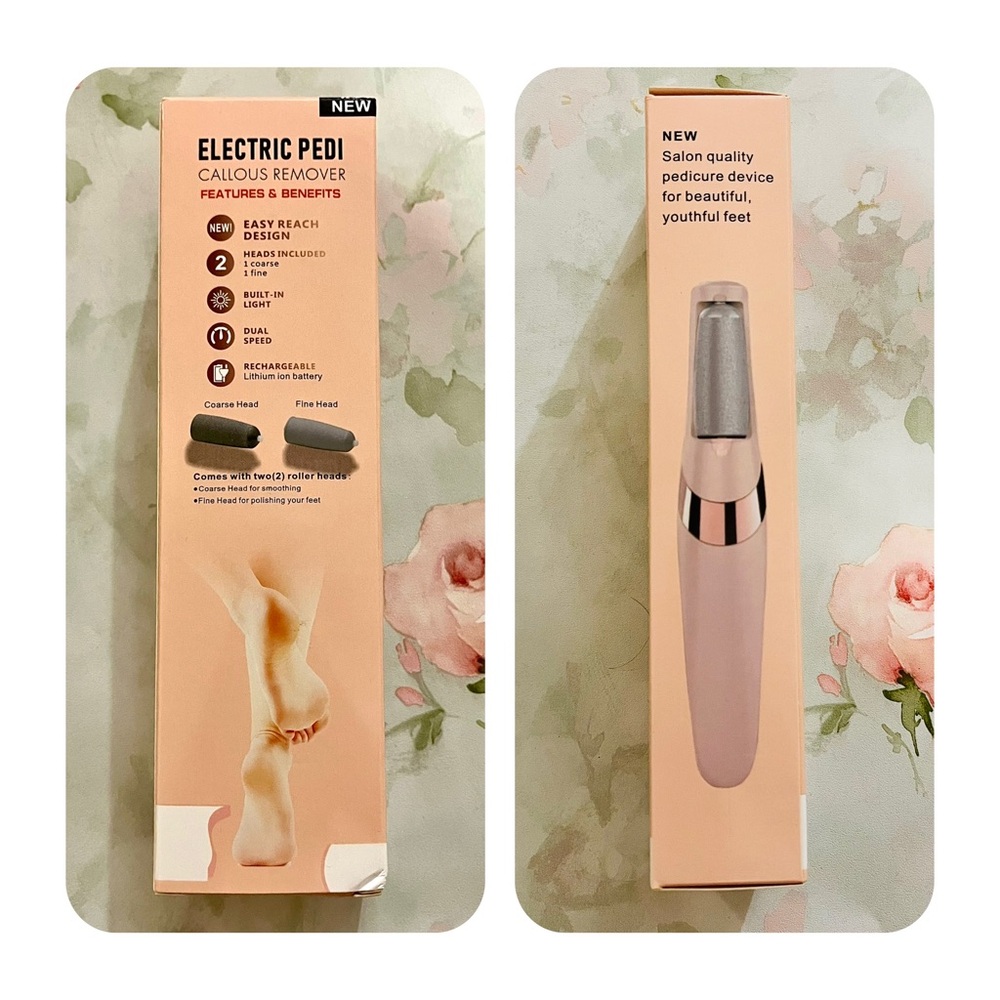 NEW Rechargeable Electric Callus Remover Tool With 2 Heads and Built In Light